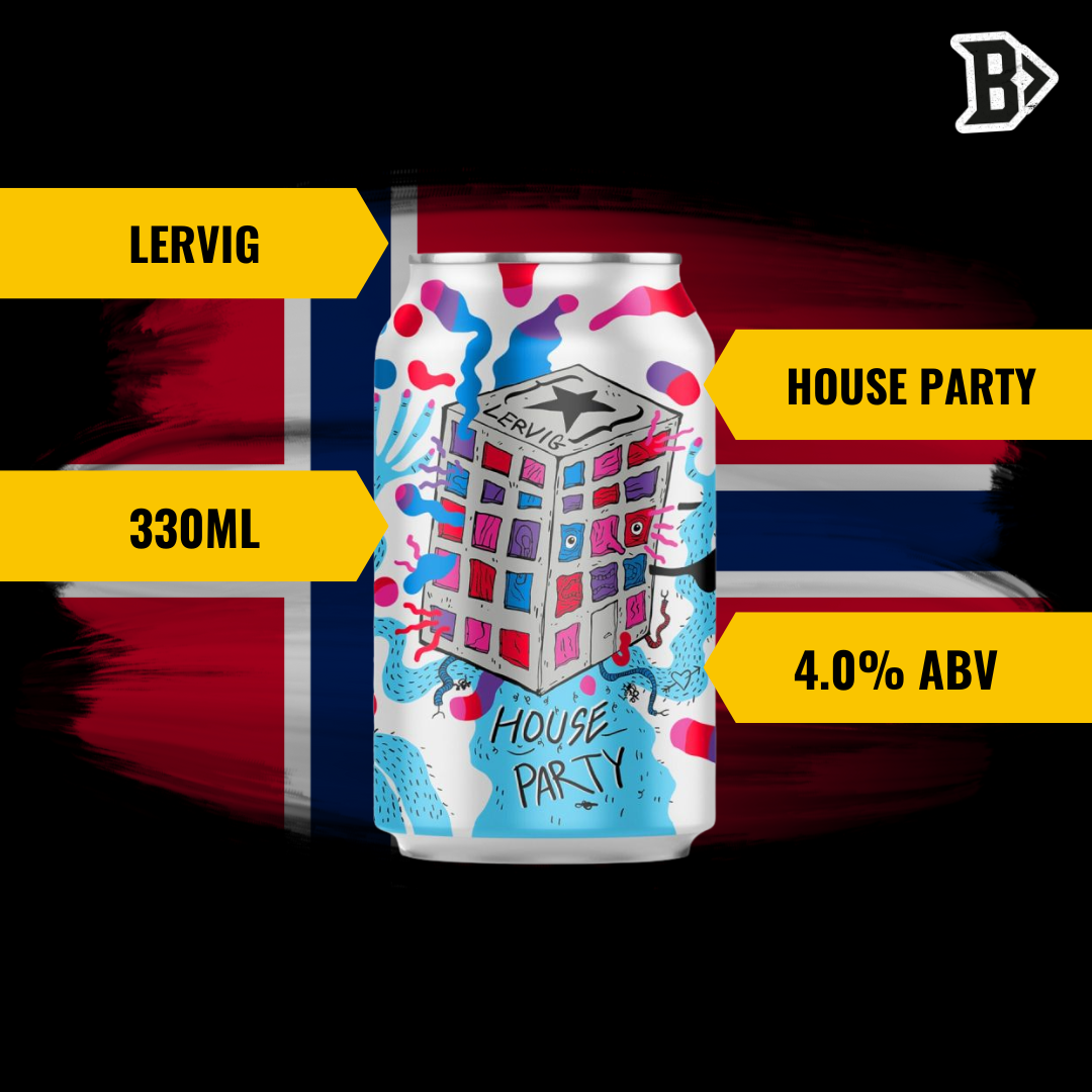 Lervig HOUSE PARTY Norwegian Session IPA 330 ml Cans – ABV 4.0% (12 Pack)