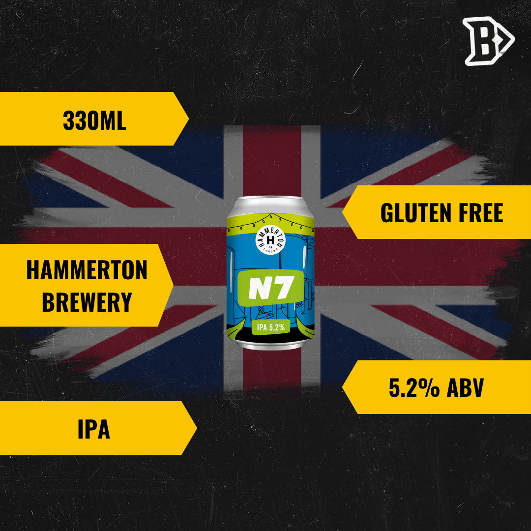 Hammerton Brewery British Gluten Free IPA N7 330ml - 5.2% ABV (8 Pack)