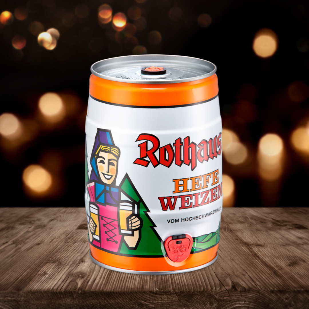 Rothaus Wheat Beer (Rothaus Hefeweizen) 5.4% 5 Litre (8.8 Pint) Mini Keg BBD 27 / 2 / 26