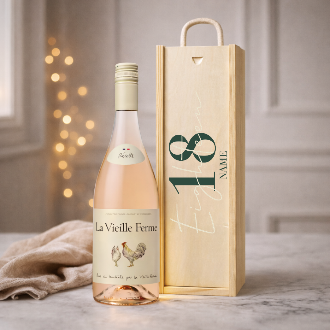 Personalised 18th Birthday Rosé Wine Gift Set – 75cl Provence Rosé with Personalised Lid
