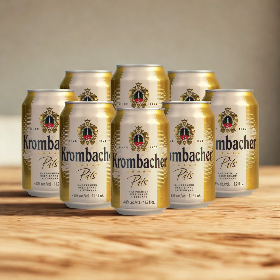 Krombacher Pils German Premium Lager 330ml Cans (Multipack) - 4.8% ABV