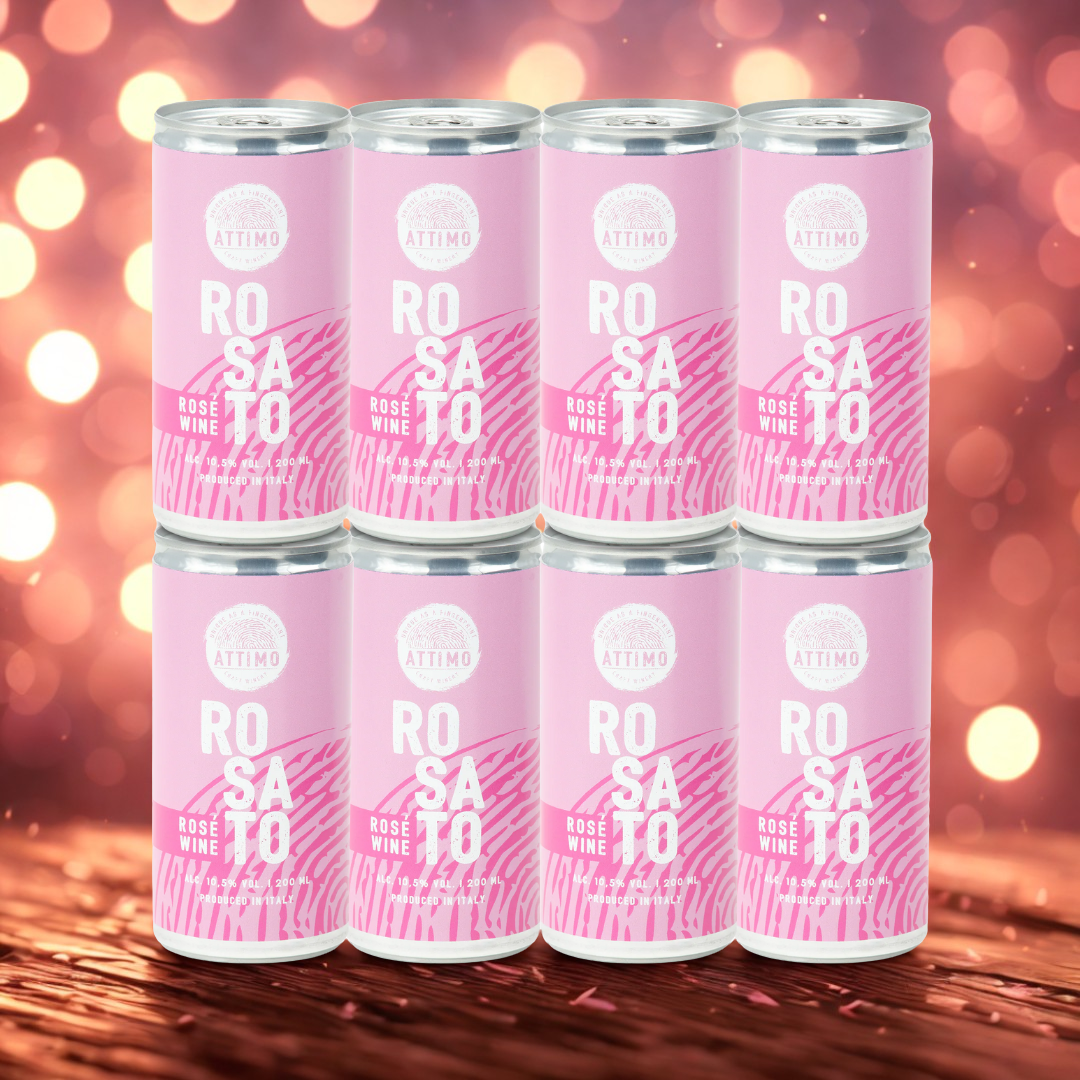 Attimo Italian Rose Wine Cans – 200ml (8 Pack)