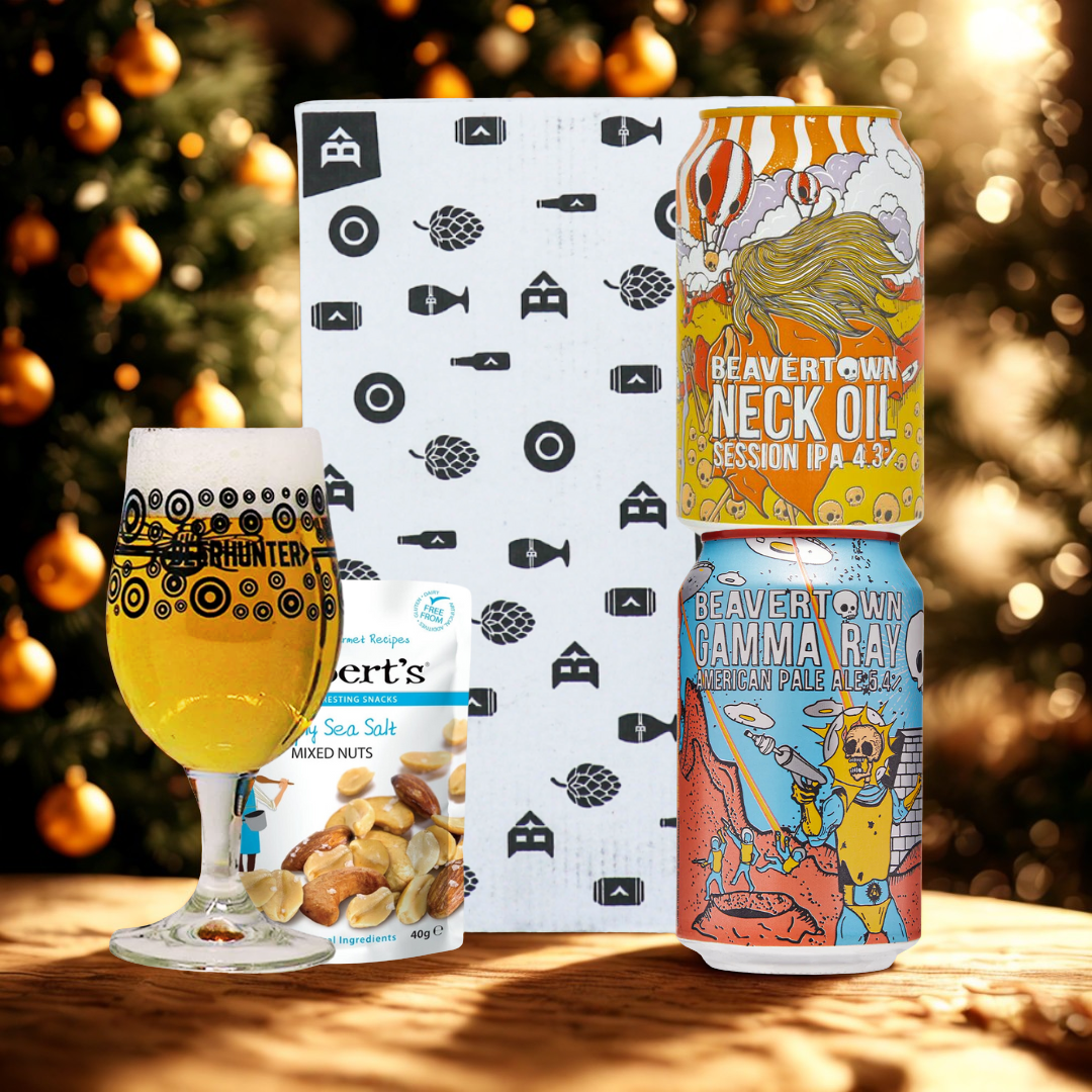 Beavertown British Craft Beer 2 Can Gift Set with Beerhunter Glass (330ml Cans)