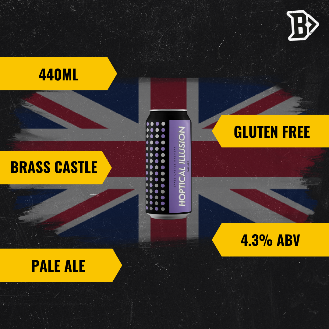 Brass Castle British Gluten Free Pale Ale Hoptical Illusion 440ml Cans - 4.3% ABV (8 Pack)