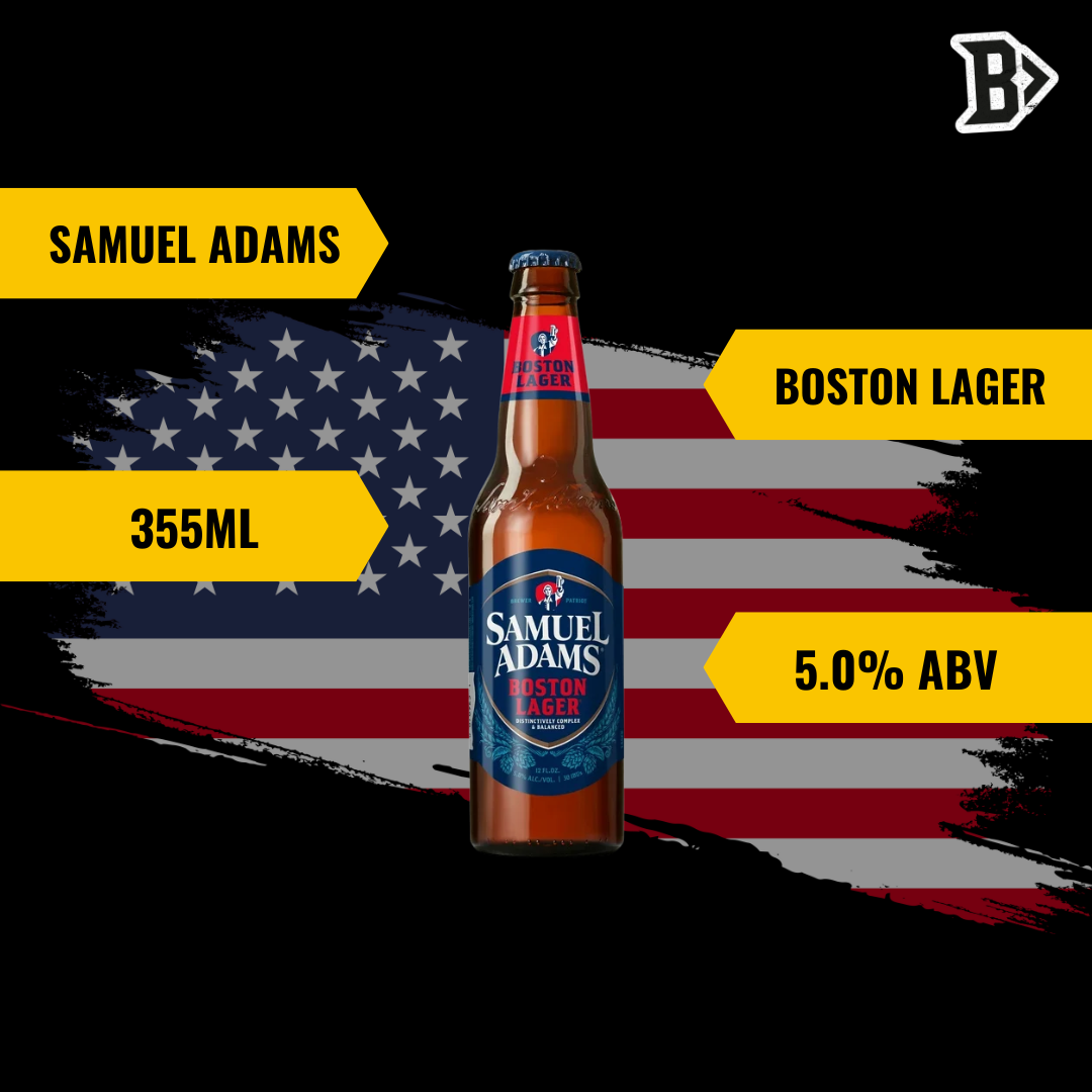 Samuel Adams American Boston Lager 355ml Bottles - 5.0% ABV (12 Pack)