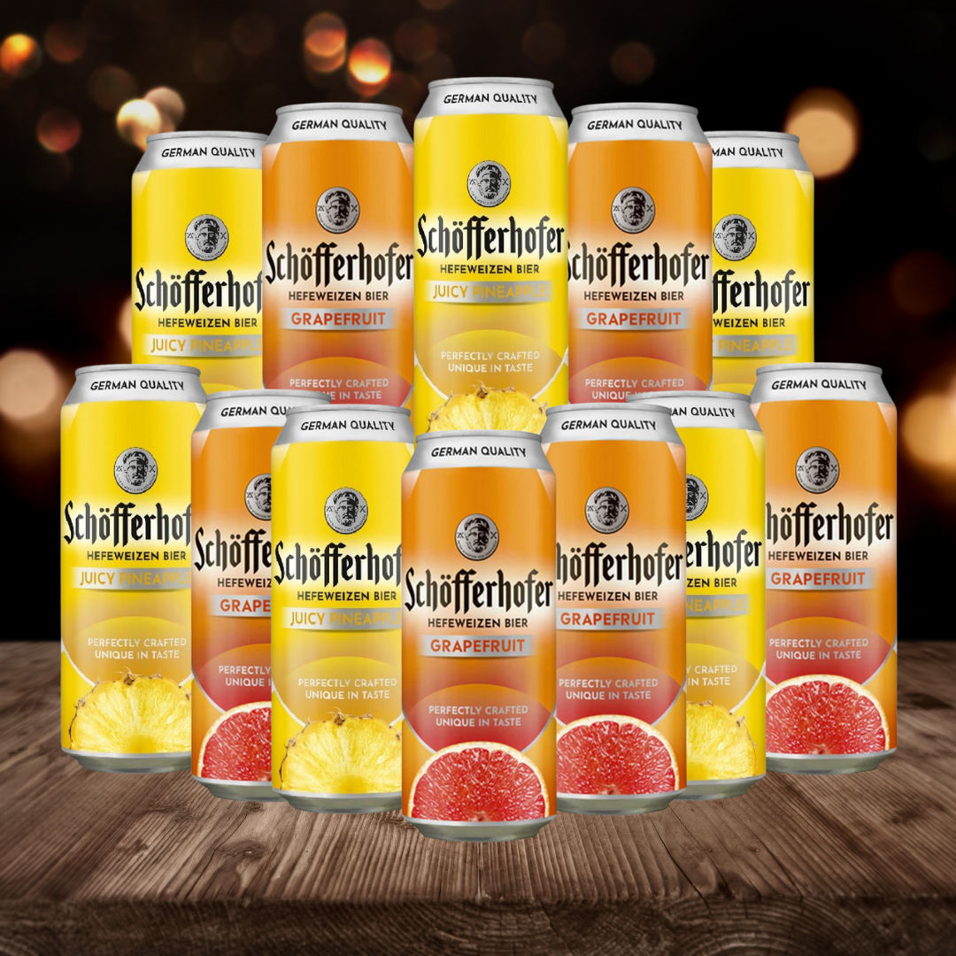 Schöfferhofer Pineapple & Grapefruit German Low Alcohol Beer Mixed Case – 2.5% ABV (12 Pack)