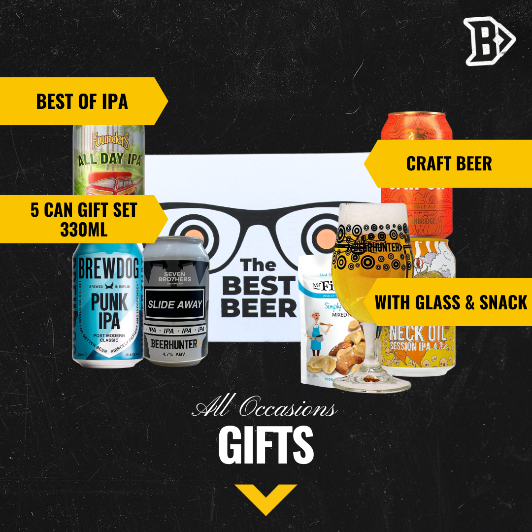 Best of IPA Craft Beer 5 Can Gift Pack with Glass
