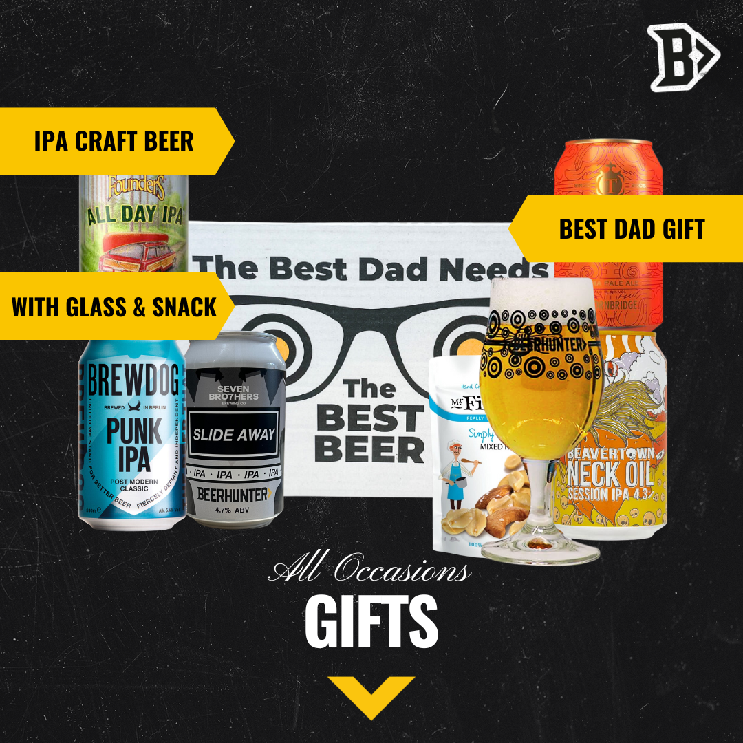 IPA Craft Beer &#39;Best Dad&#39; 5 Can Gift Pack with Glass