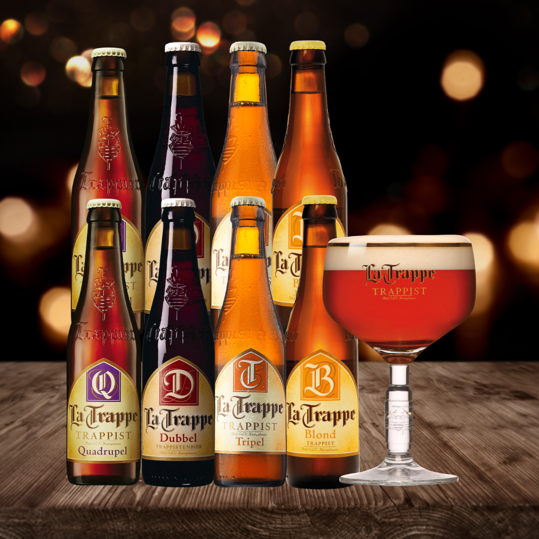 La Trappe Trappist Beer Mixed 8 Pack With Chalice Glass