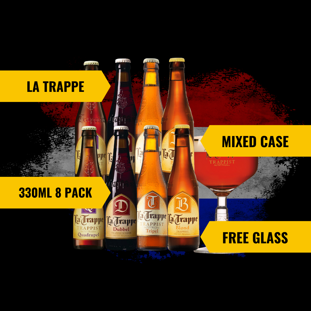 La Trappe Trappist Beer Mixed 8 Pack with FREE Chalice Glass