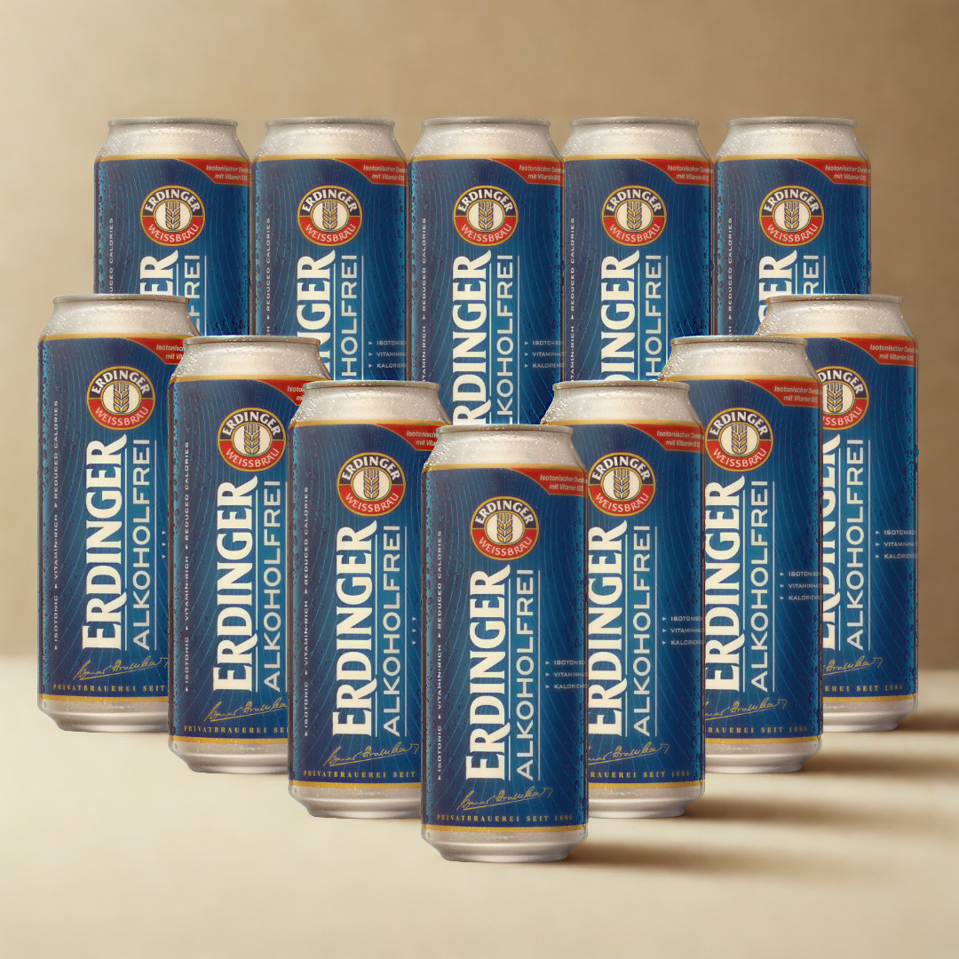 Erdinger Alkoholfrei German Alcohol Free Wheat Beer Cans - 0.5% ABV (Multipack)