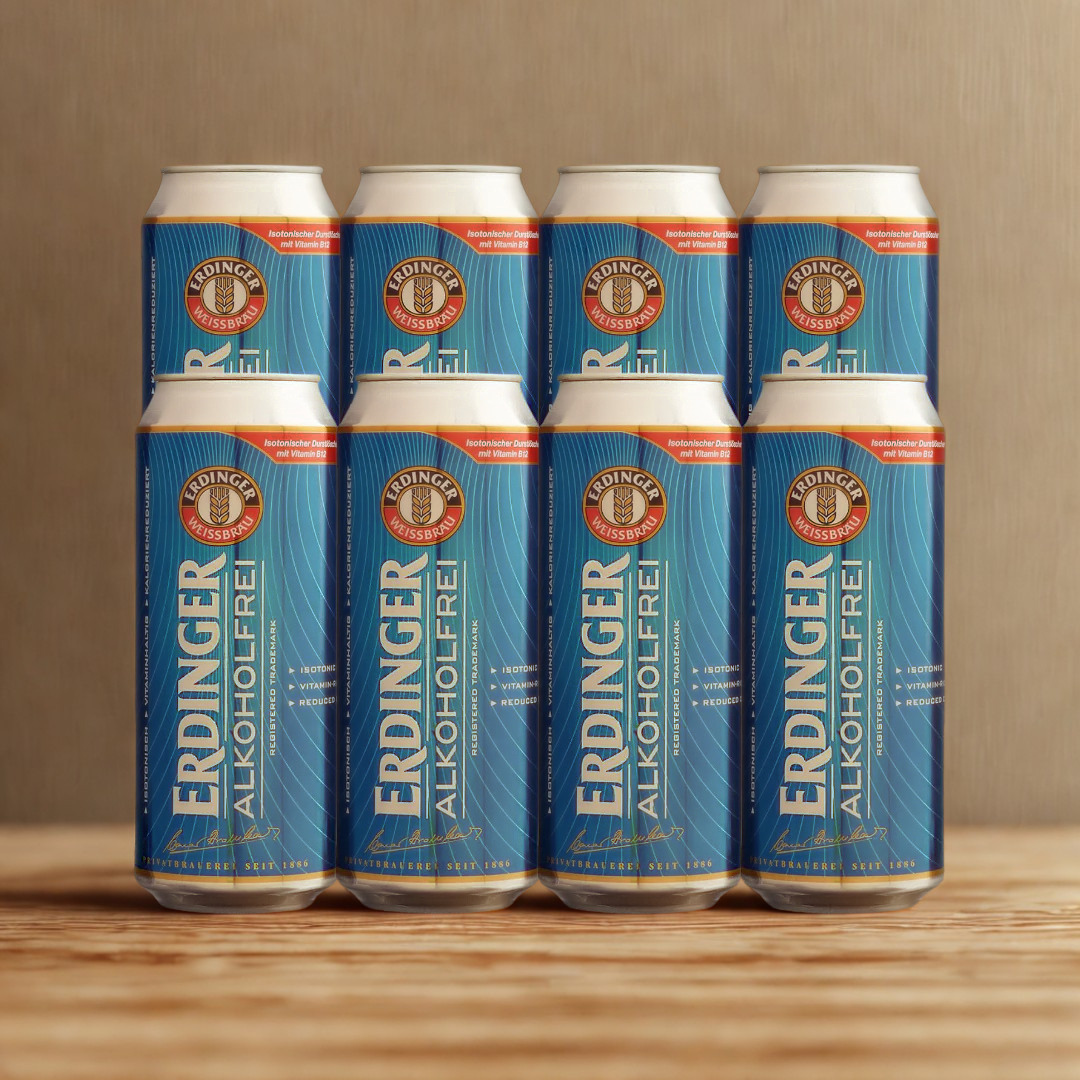 Erdinger Alkoholfrei German Alcohol Free Wheat Beer Cans - 0.5% ABV (Multipack)