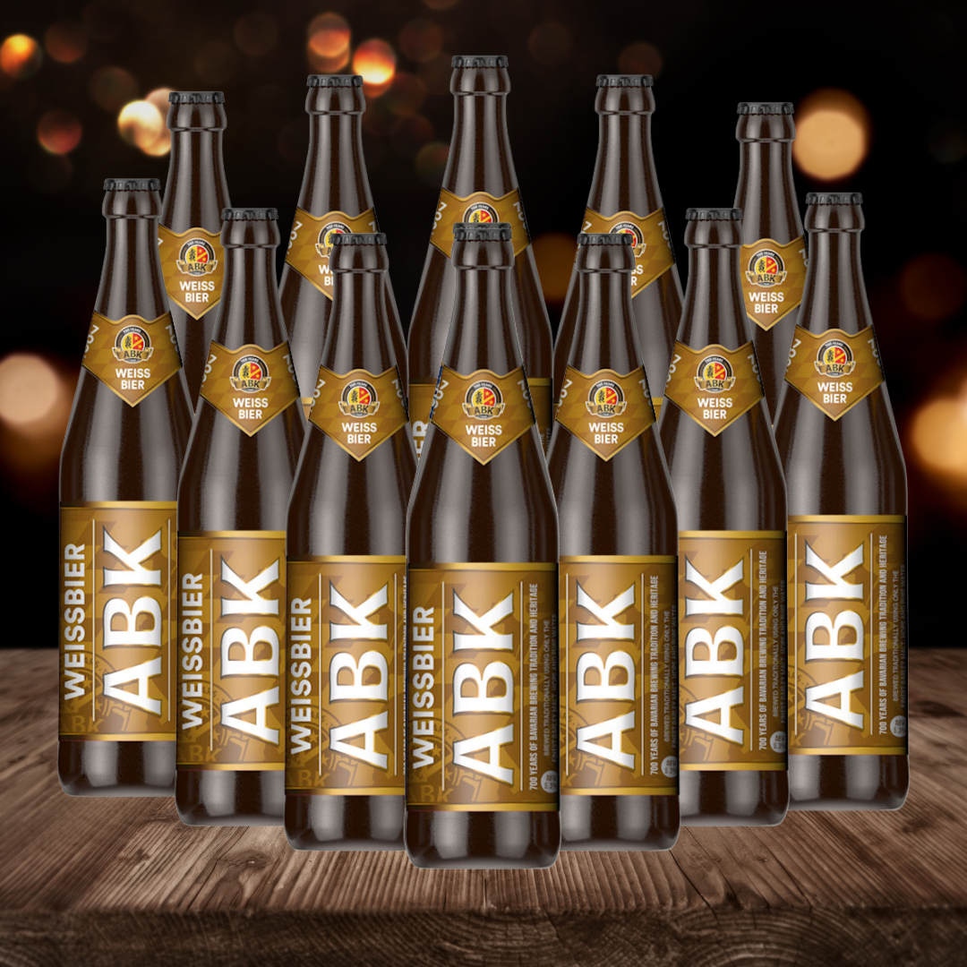 ABK Weissbier German Wheat Beer 500ml Bottles - 5.3% ABV (12 Pack) - BEERHUNTER