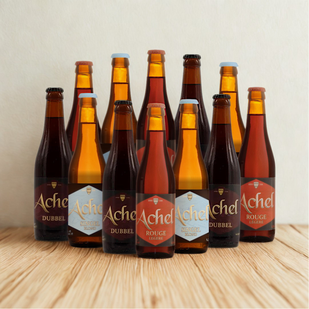 Achel Belgian Beer Mixed Case - Dubbel, Rouge Légère &amp; Singel Blond (12 Pack)