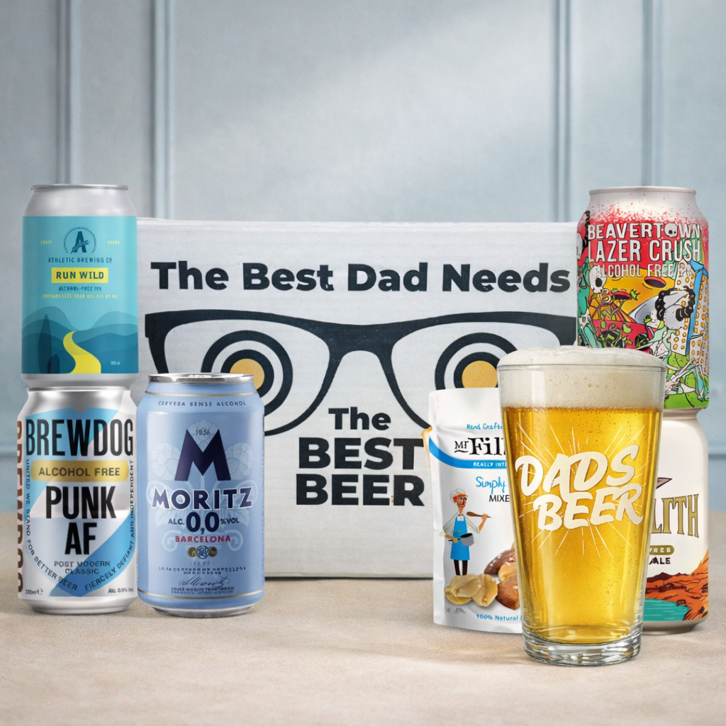Alcohol-Free “Best Dad” Gift Pack (5 x 330ml) with Dad’s Beer Glass