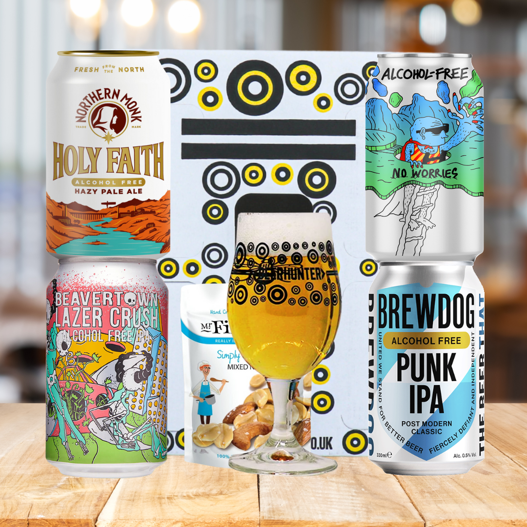 Alcohol Free Craft Beer 4 Can Gift Set with Branded Glass - BEERHUNTER