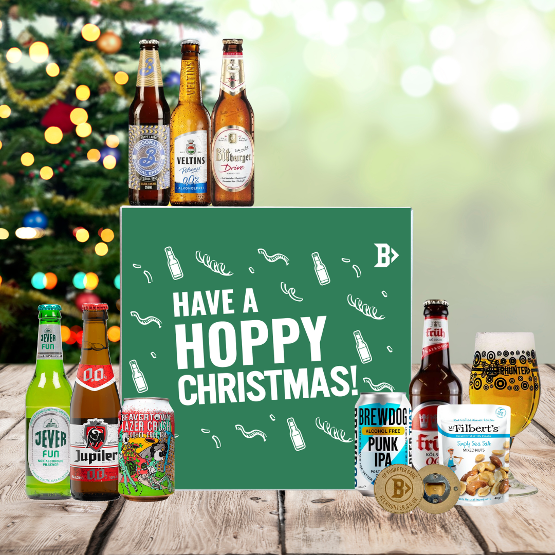 Low/No Beer Hoppy Christmas Gift Box with Glass - (8 Pack)