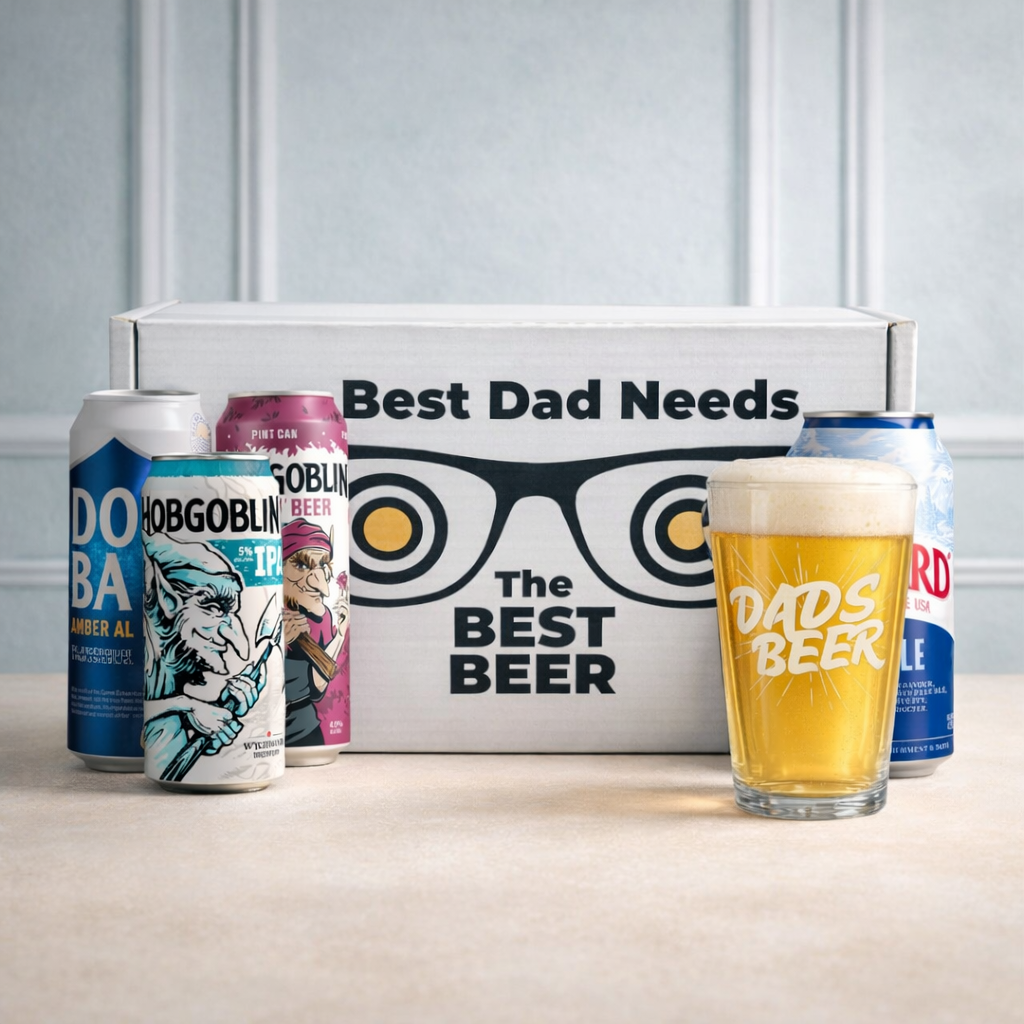 Ale “Best Dad” Gift Set – Doom Bar, Hobgoblin &amp; Shipyard with Dad’s Beer Glass
