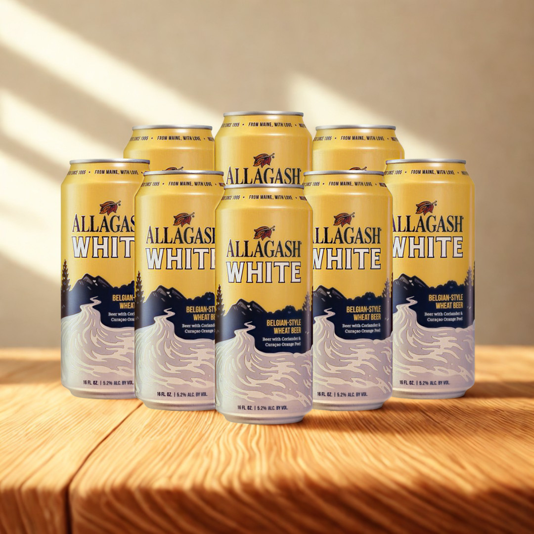 Allagash White Belgian-Style Wheat Beer - American Craft Witbier 473ml Cans - (8 Pack)