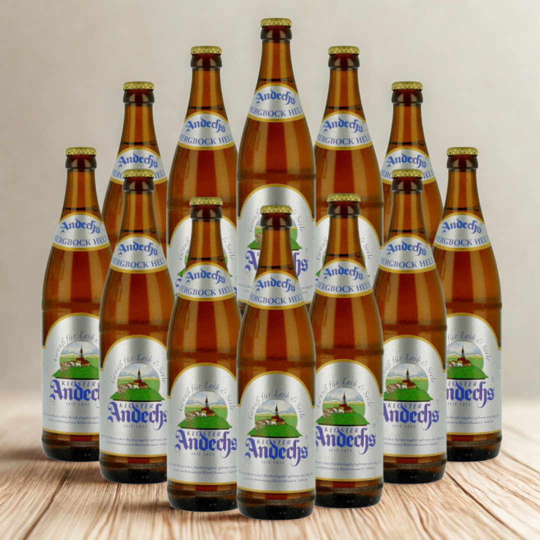 Andechs Bergbock Hell German Helles Lager 500ml Bottles - 6.9% ABV (12 Pack)