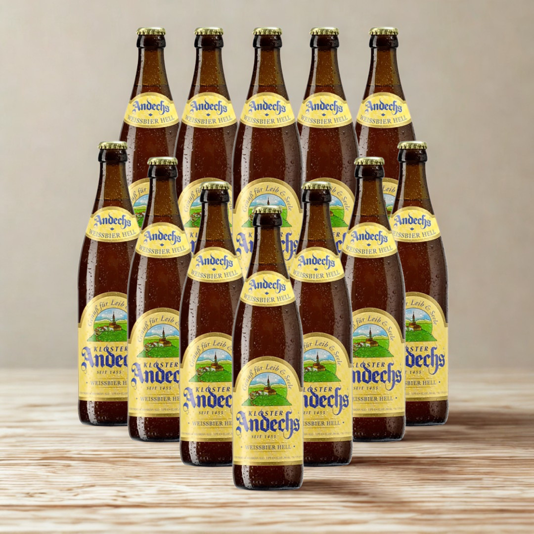 Andechs Weissbier Hell German Wheat Beer 500ml Bottles - 5.5% ABV (Pack)