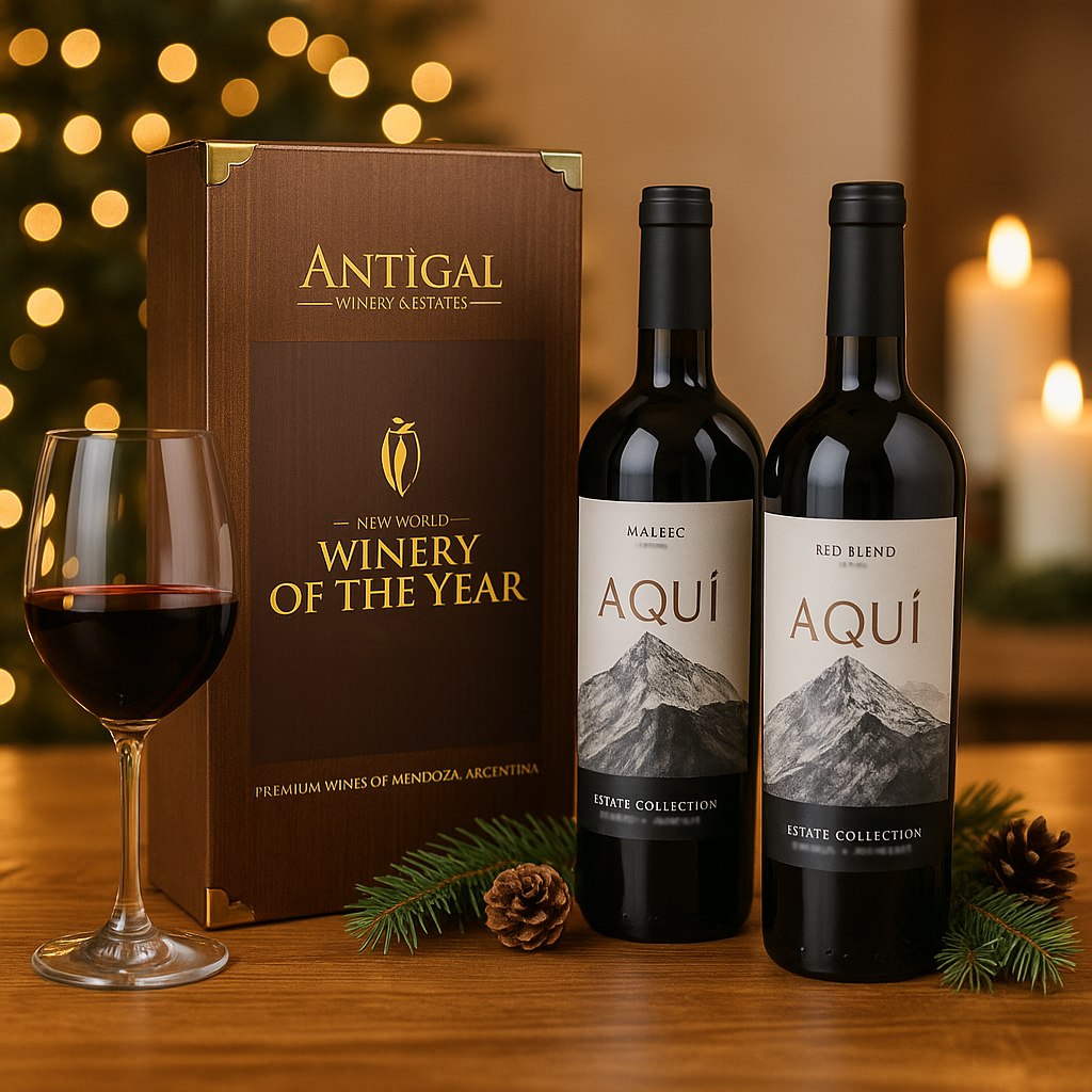 Antigal Malbec 2 Bottle Gift Set 13.5% ABV - In Wooden Presentation Box (2 x 75cl)