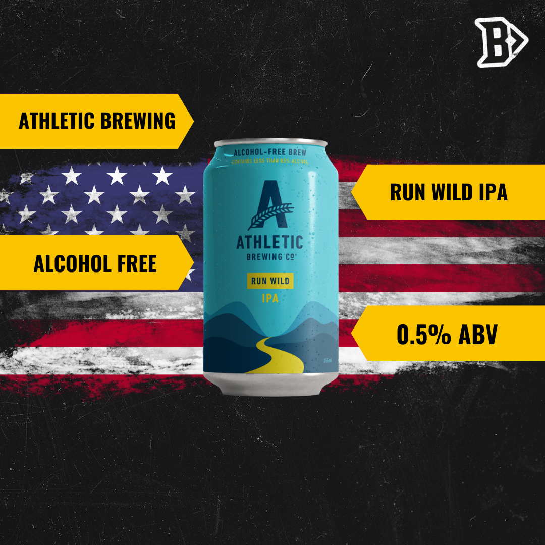 Athletic Brewing Co - Run Wild American Alcohol Free IPA 355ml Cans - 0.5% ABV (12 Pack) - BEERHUNTER