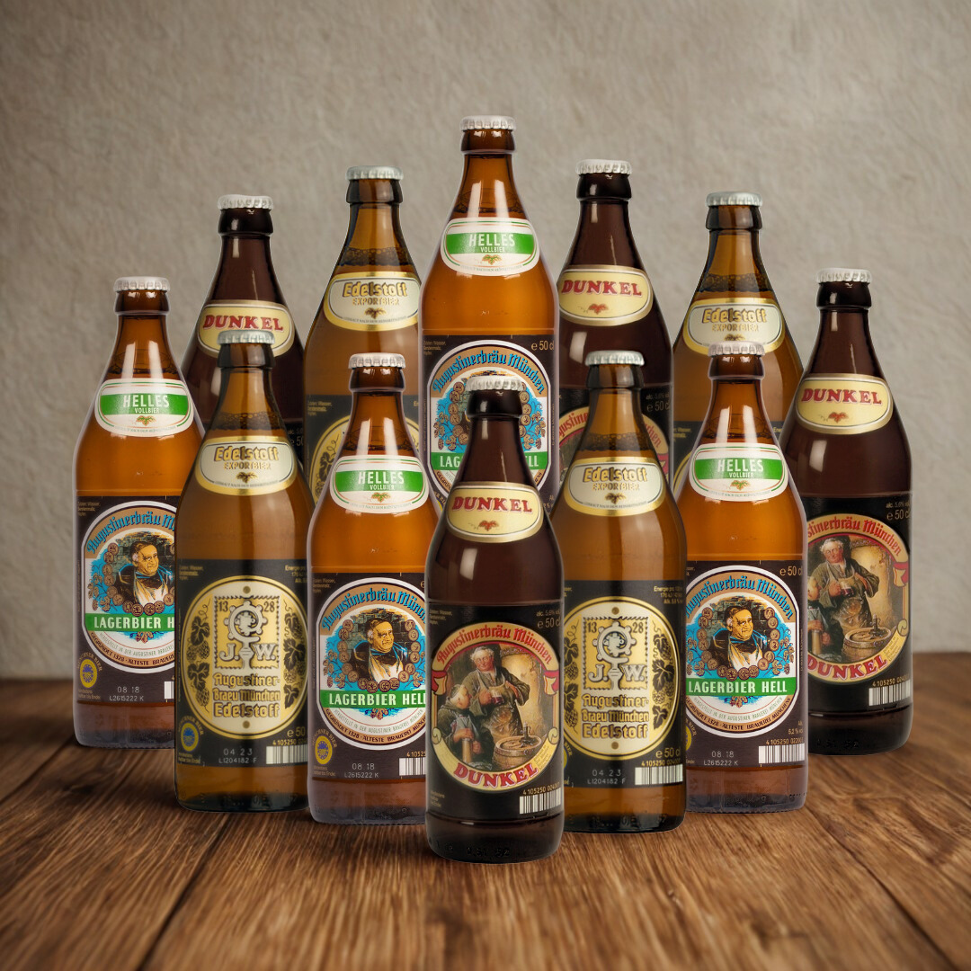 Augustiner German Lager Mixed Case (Helles, Dunkel &amp; Edelstoff) - (12 Pack)