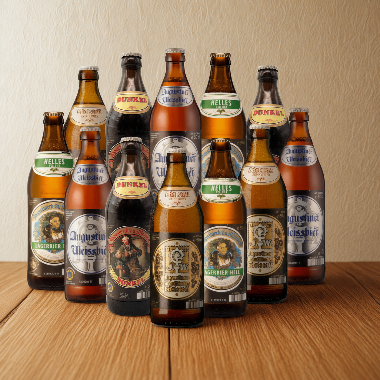 Augustiner German Lager Mixed Case (Helles, Dunkel, Weissbier & Edelstoff) - (12 Pack)