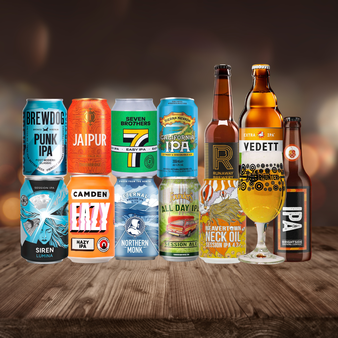Craft IPA Mixed Beer Case with Beerhunter Glass (12 Pack)