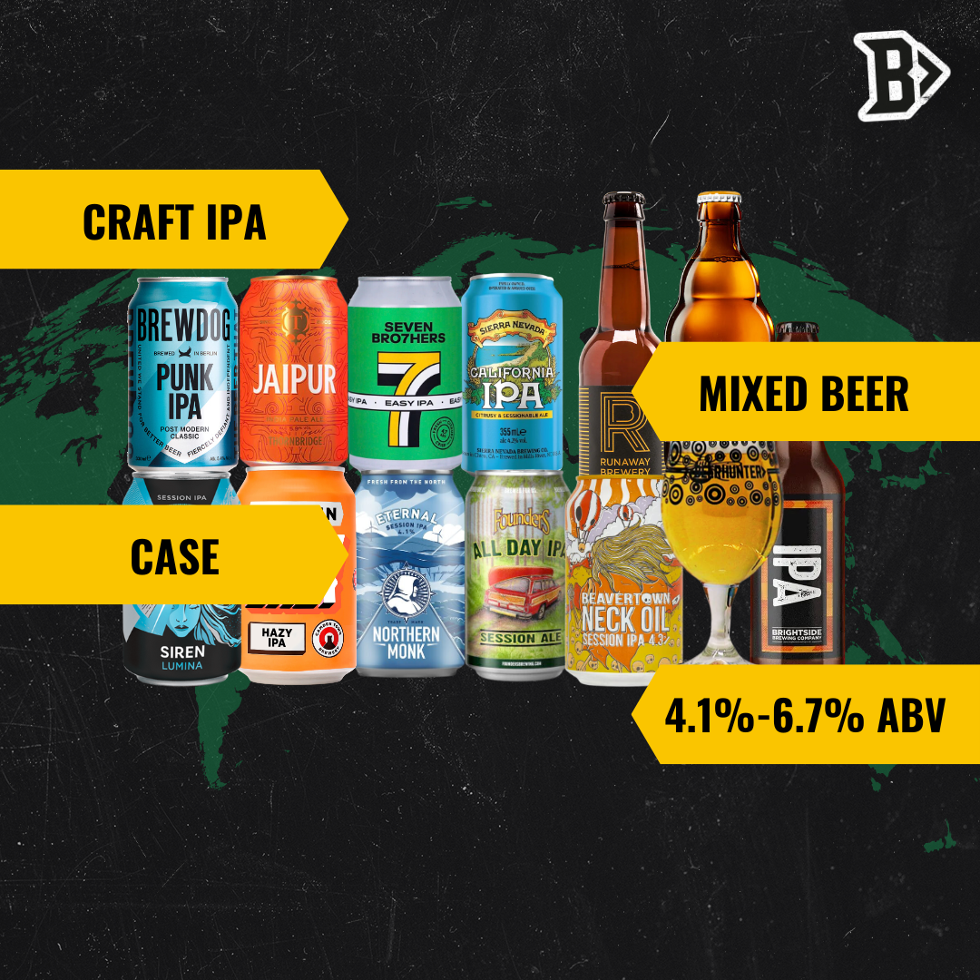 Craft IPA Mixed Beer Case with Beerhunter Glass (12 Pack)