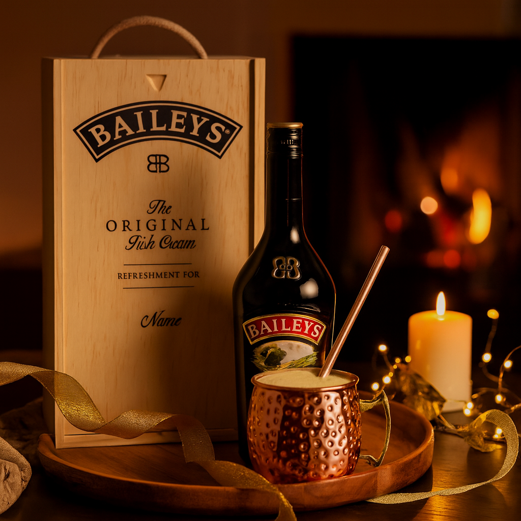 Personalised Baileys Original Irish Cream Liqueur Gift Set with Copper Mug - 70cl