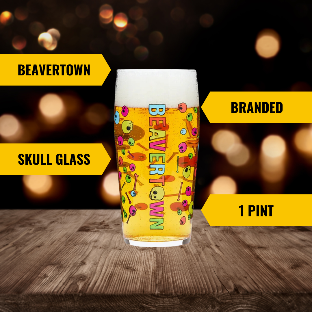 Beavertown Brewery Disco Skull Pint Glass - BEERHUNTER