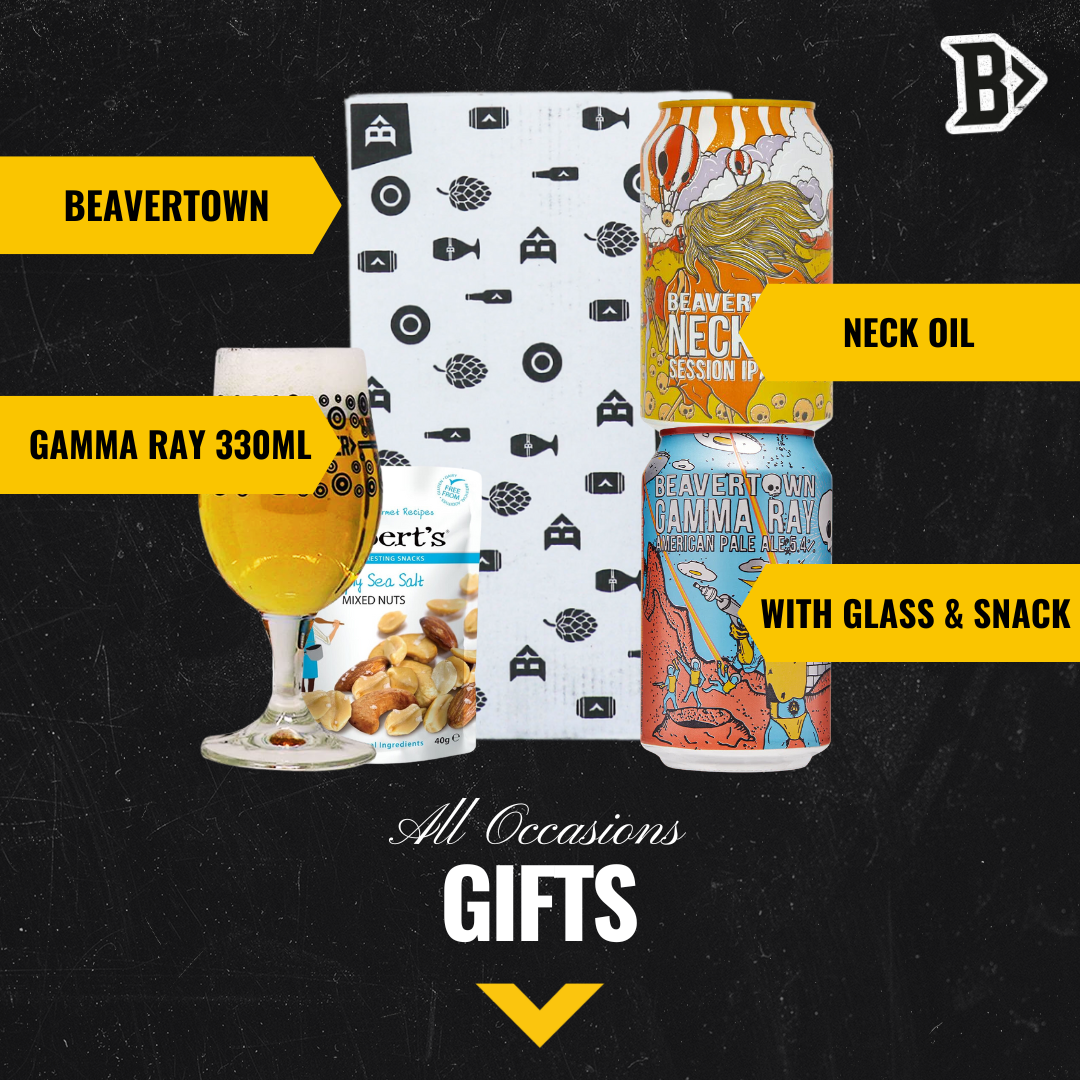 Beavertown British Craft Beer 2 Can Gift Set with Beerhunter Glass (330ml Cans)