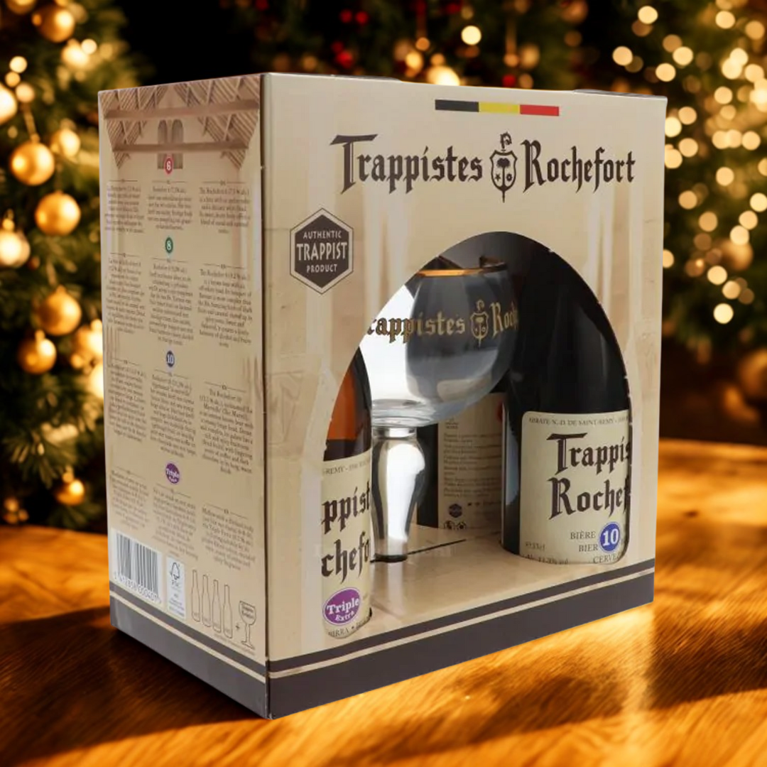 Trappistes Rochefort Belgium Beer Gift Set with Chalice