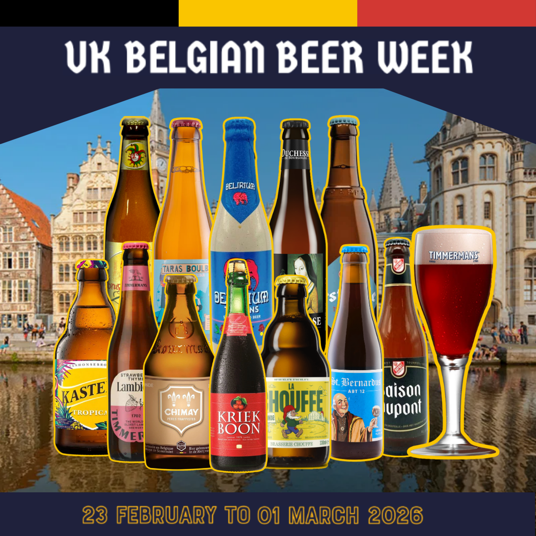 UK Belgian Beer Week Mixed Case (12 Pack) With Free Timmermans Glass