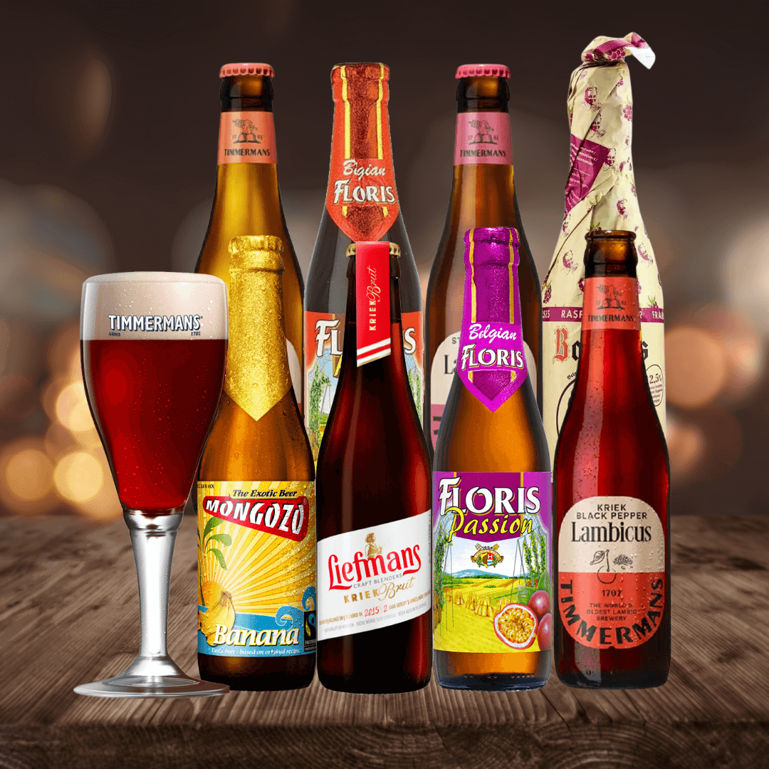 Belgian Fruit Beer Mixed Case with Timmermans Glass (8 Pack) - BEERHUNTER