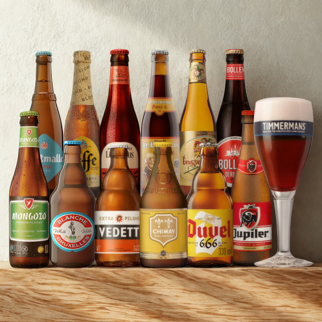 Best Of Belgium Breweries Craft Beer 330ml Mixed Case with Timmermans Glass