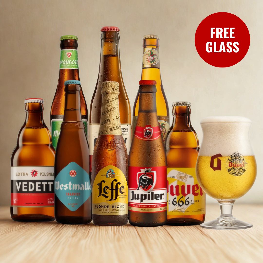 Belgium Breweries Craft Beer 330ml Mixed Beer Selection with Free Duvel Glass (8 Pack)