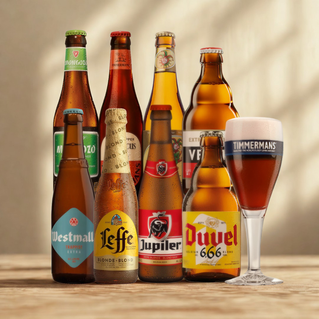 Best Of Belgium Breweries Craft Beer 330ml Mixed Case with Timmermans Glass