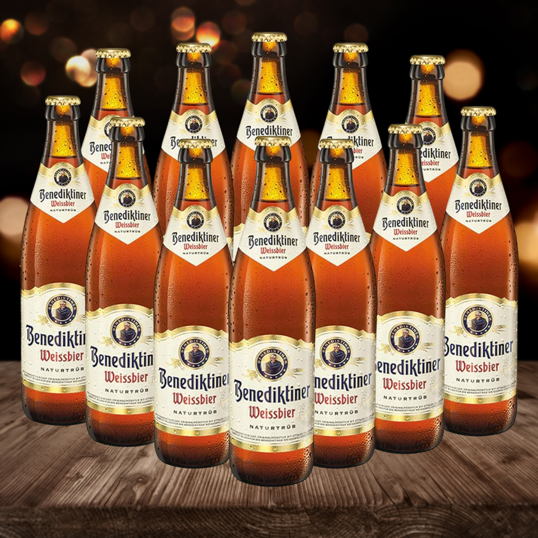 Benediktiner German Weissbier Wheat Beer 500ml Bottle - 5.4% ABV (12 Pack) - BEERHUNTER