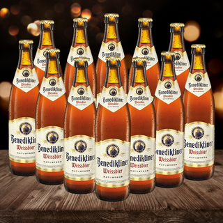 Benediktiner German Weissbier Wheat Beer 500ml Bottle - 5.4% ABV (Multipack) - x12 Pack