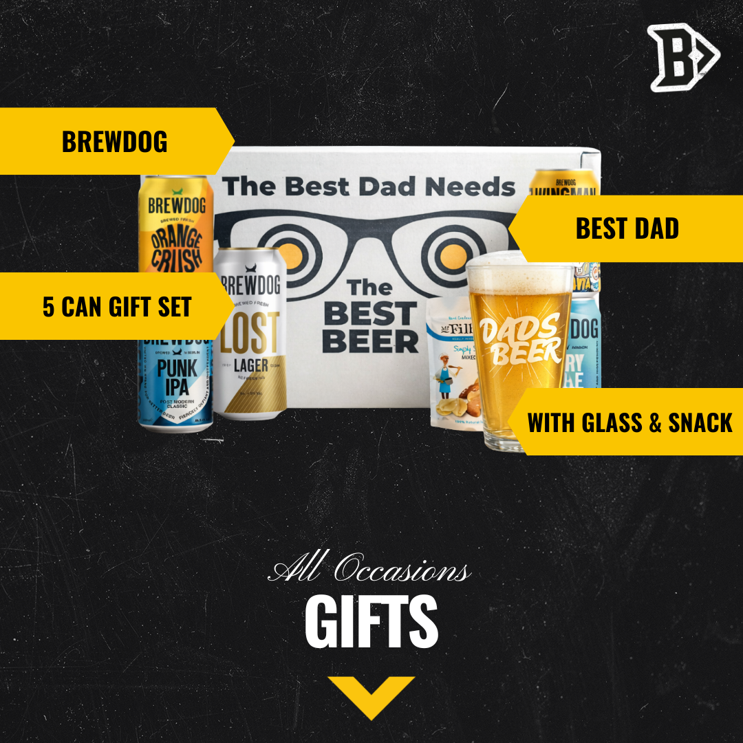 BrewDog Craft Beer “Best Dad” Gift Pack (5 Cans) with Dad’s Beer Glass