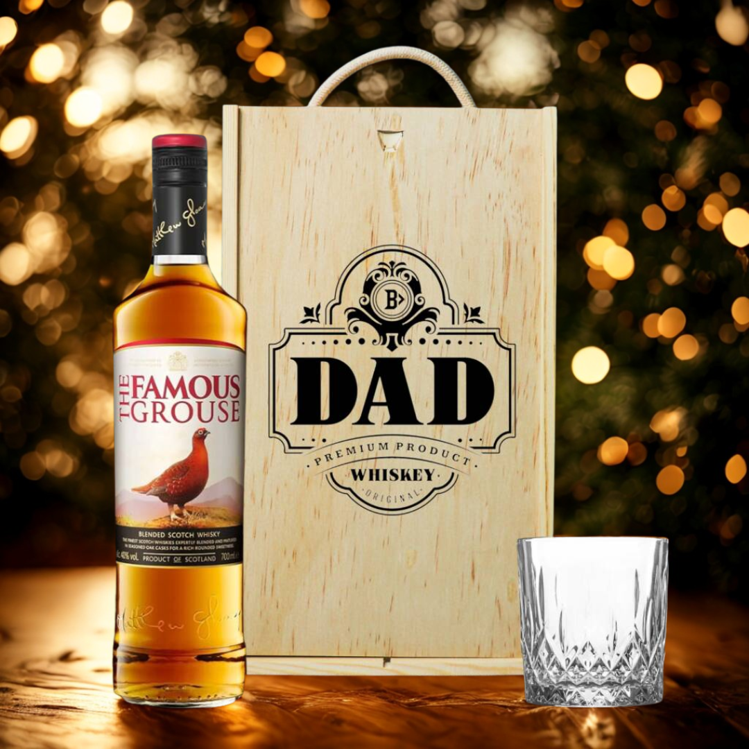 Best Dad Famous Grouse Scotch Whisky Gift Set with Glass 70cl