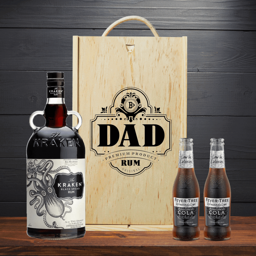 Best Dad Kraken Spiced Rum Gift Set with Fever-Tree Cola - 35cl - BEERHUNTER