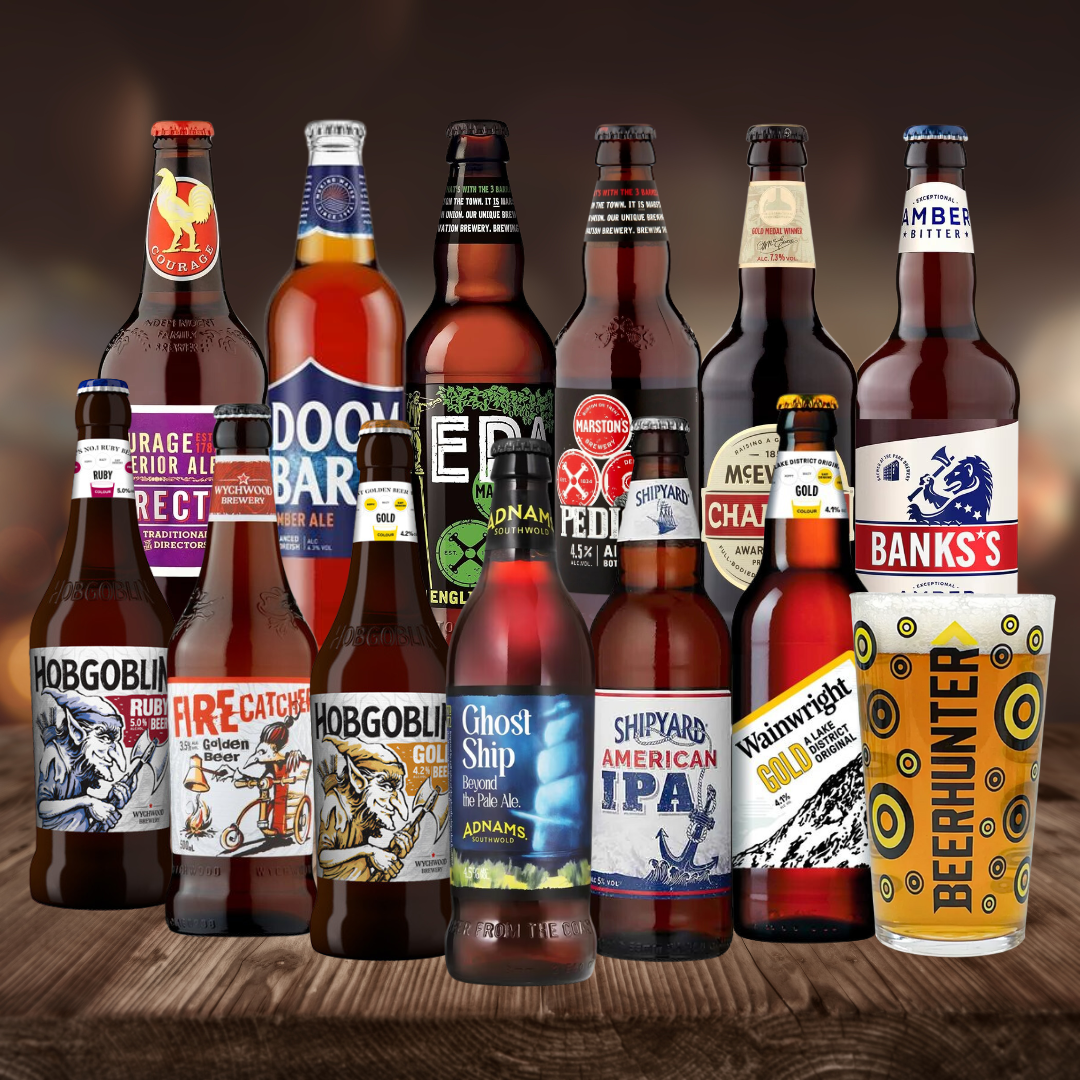 Best of British Ale Mixed Case with Beerhunter Glass 12 Pack BEERHUNTER