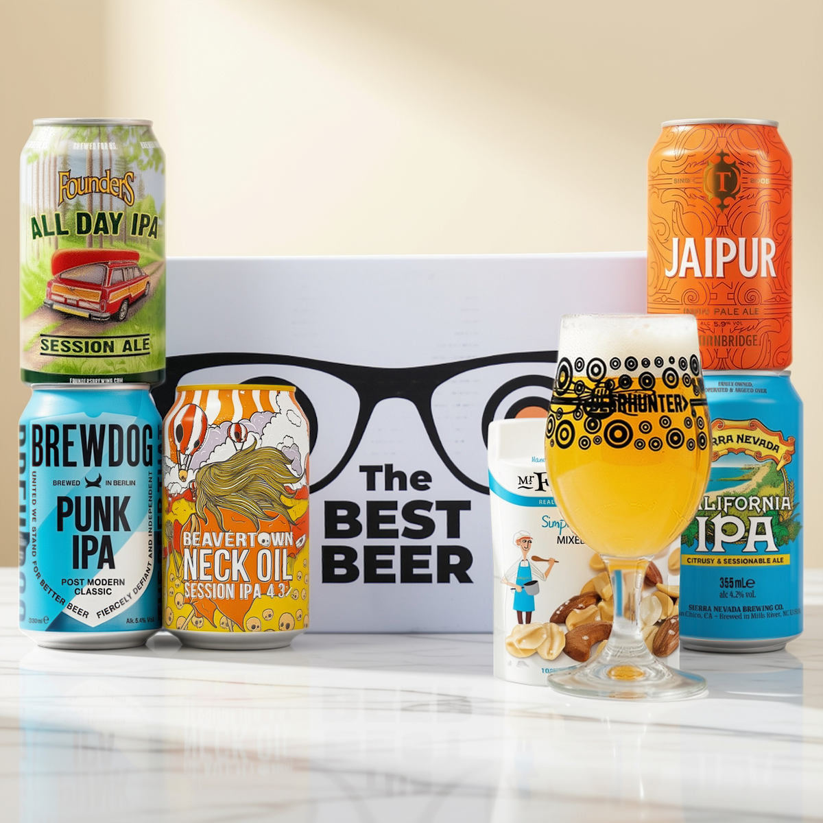 Best of IPA Craft Beer 5 Can Gift Pack with Glass