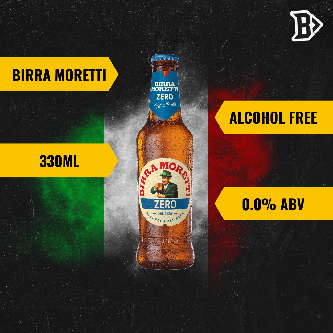 Birra Moretti Zero Alcohol Free Lager 330ml Bottles (12 Pack) - 0.0% ABV - BEERHUNTER