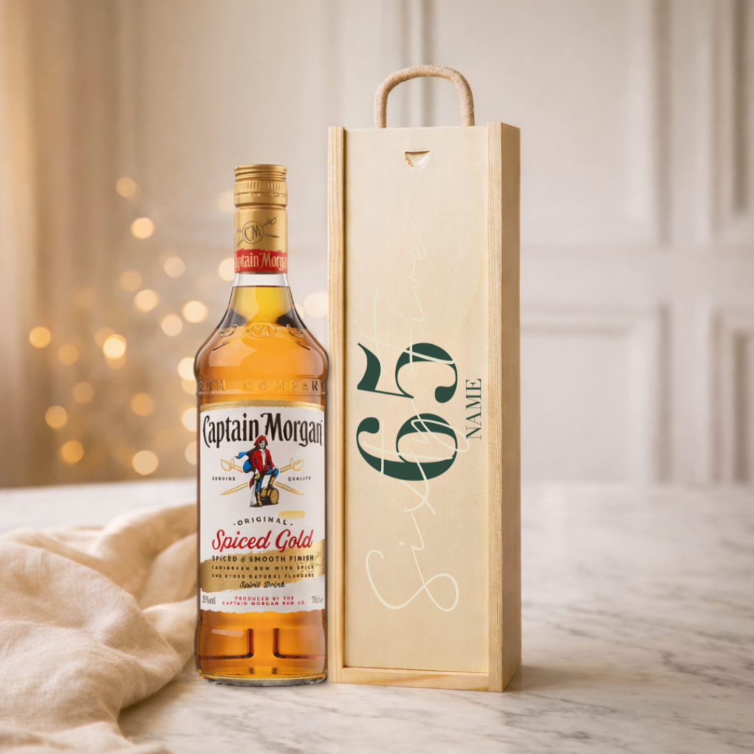 Personalised Captain Morgan Spiced Rum Happy Birthday Gift Set