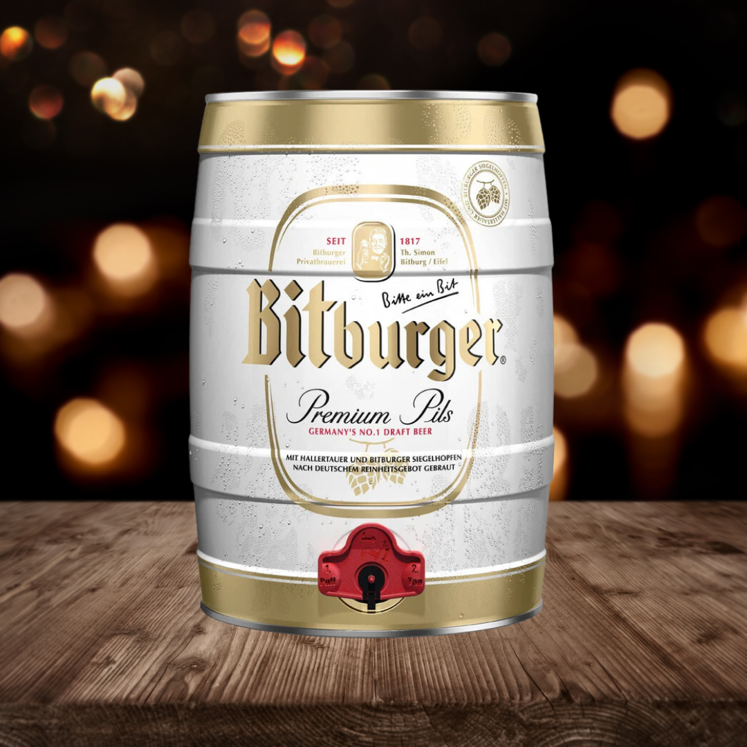 Bitburger Pilsner Premium German Lager Mini Keg - 4.8% ABV (5 Litre) - BEERHUNTER